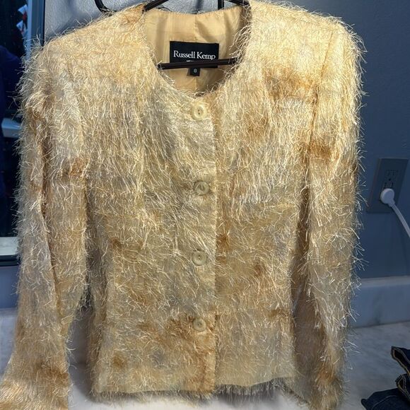 Vintage Russell Kemp New York Shimmery Shaggy Blazer Jacket – Size 8 - Picture 10 of 10